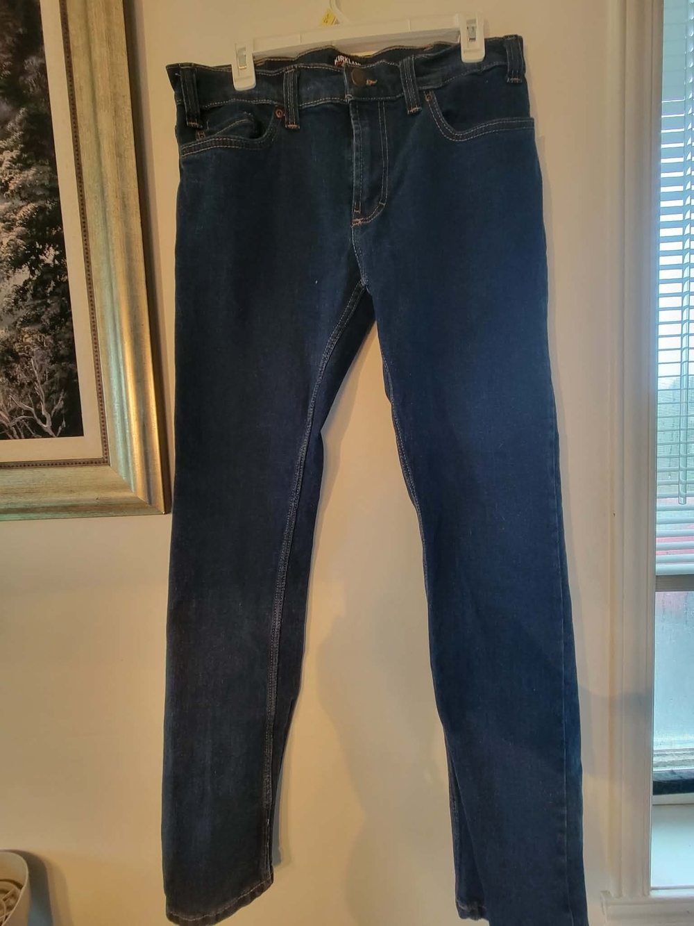 Kirkland Signature Men’s Slim Straight Jeans - Dark Blue Denim